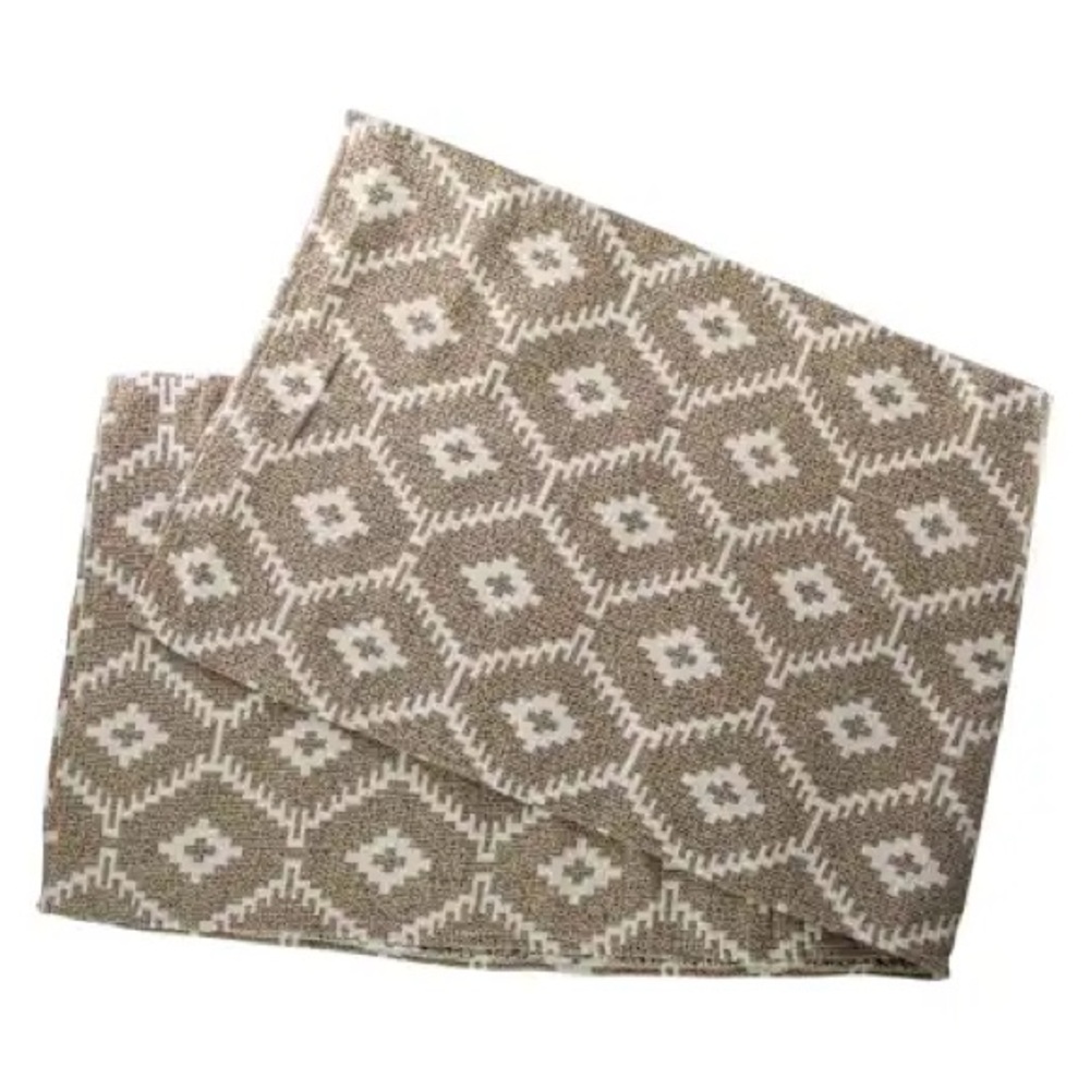 Urban Outfitters Brown and White Woven Aztec Pattern Rug